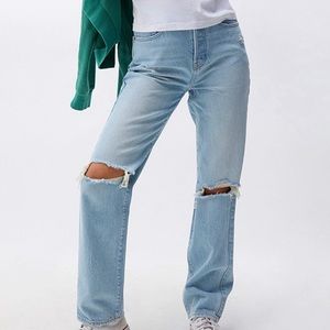 PacSun Eco Light Blue Distressed Dad Jeans